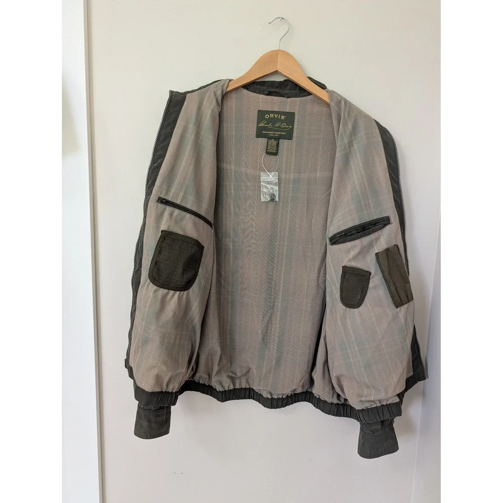 Vintage Orvis Signature Mens XL‎ Bomber Jacket Green Brown 90s Old Money